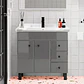 Mueble Vanitorio Gris con Patas + Cubierta de Loza 856 Relieve 80x47x80 cm - Miniatura 2