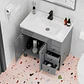 Mueble Vanitorio Gris con Patas + Cubierta de Loza 856 Relieve 80x47x80 cm - Miniatura 5