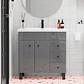 Mueble Vanitorio Gris con Patas + Cubierta de Loza Plana 80x47x80 cm - Miniatura 2
