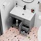 Mueble Vanitorio Gris con Patas + Cubierta de Loza Semi Plana 80x47x80 cm - Miniatura 5