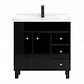 Mueble Vanitorio Negro con Patas + Cubierta de Loza 856 Relieve 80x47x80 cm - Miniatura 1