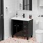 Mueble Vanitorio Negro con Patas + Cubierta de Loza 856 Relieve 80x47x80 cm - Miniatura 4
