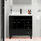 Mueble Vanitorio Negro con Patas + Cubierta de Loza 856 Relieve 80x47x80 cm - Miniatura 2