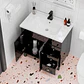 Mueble Vanitorio Negro con Patas + Cubierta de Loza Plana 80x47x80 cm - Miniatura 5