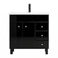 Mueble Vanitorio Negro con Patas + Cubierta de Loza Plana 80x47x80 cm - Miniatura 1
