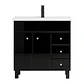 Mueble Vanitorio Negro con Patas + Cubierta de Loza Semi Plana 80x47x80 cm - Miniatura 1
