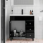 Mueble Vanitorio Negro con Patas + Cubierta de Loza Semi Plana 80x47x80 cm - Miniatura 3