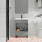 Mueble Vanitorio Gris con Patas + Cubierta de Loza Plana 50x40x80 cm - Miniatura 3
