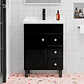 Mueble Vanitorio Negro con Patas + Cubierta de Loza 856 Relieve 70x47x80 cm - Miniatura 2