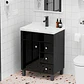 Mueble Vanitorio Negro con Patas + Cubierta de Loza 856 Relieve 70x47x80 cm - Miniatura 4