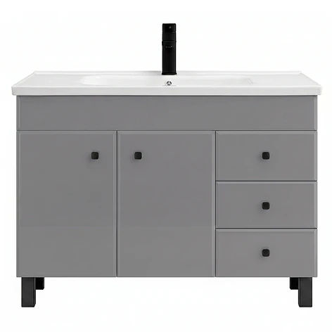 Mueble Vanitorio Joytek Gris con Patas + Cubierta de Loza 120x47x80 cm 1