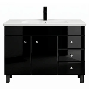 Mueble Vanitorio Joytek Negro con Patas + Cubierta de Loza 120x47x80 cm