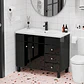 Mueble Vanitorio Joytek Negro con Patas + Cubierta de Loza 100x47x80 cm - Miniatura 9