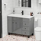 Mueble Vanitorio Joytek Gris con Patas + Cubierta de Loza 100x47x80 cm - Miniatura 4