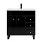 Mueble Vanitorio Negro con Patas + Cubierta de Loza 80x47x80 cm - Miniatura 1