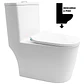 WC One Piece Design 2045 Joytek Descarga a Piso 30 cm Blanco  - Miniatura 1