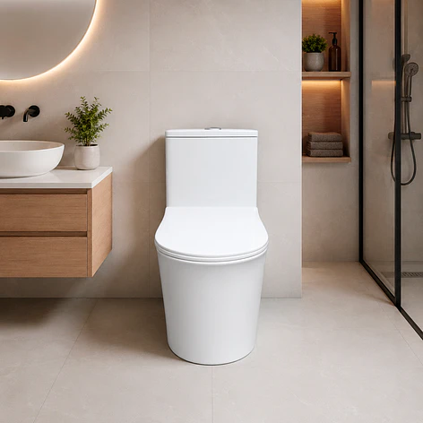 WC One Piece Design 2045 Joytek Descarga a Piso 30 cm Blanco  3