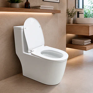 WC One Piece Design 2045 Joytek Descarga a Piso 30 cm Blanco 