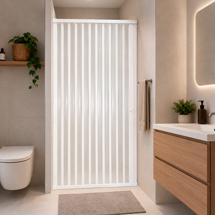 Mampara Ajustable de Ducha Joytek Flexbok en PVC Blanco 100-115 cm *185 cm 2