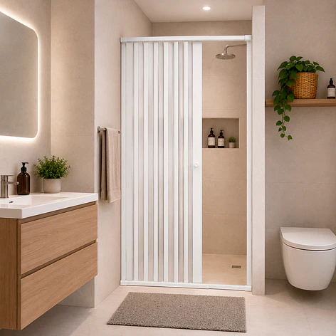 Mampara Ajustable de Ducha Joytek Flexbok en PVC Blanco 100-115 cm *185 cm 6