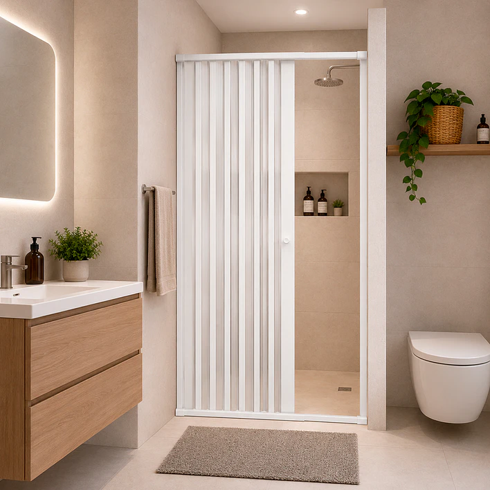 Mampara Ajustable de Ducha Joytek Flexbok en PVC Blanco 100-115 cm *185 cm 6