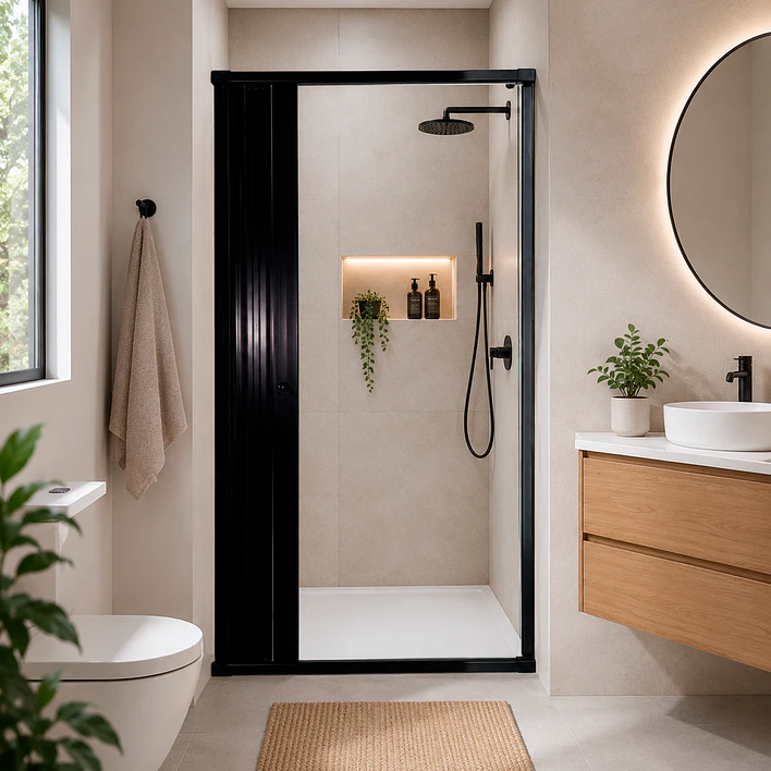 Mampara Ajustable de Ducha Joytek Flexbok en PVC Negro 100-115 cm *185 cm 6