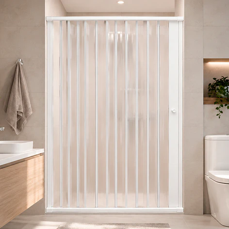 Mampara Ajustable de Ducha Joytek Flexbok en PVC Blanco 130-145 cm *185 cm 2