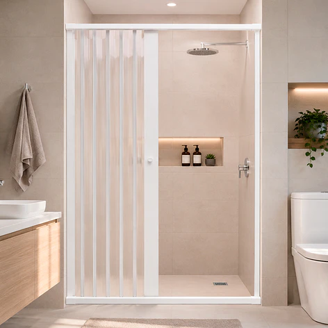 Mampara Ajustable de Ducha Joytek Flexbok en PVC Blanco 130-145 cm *185 cm 5