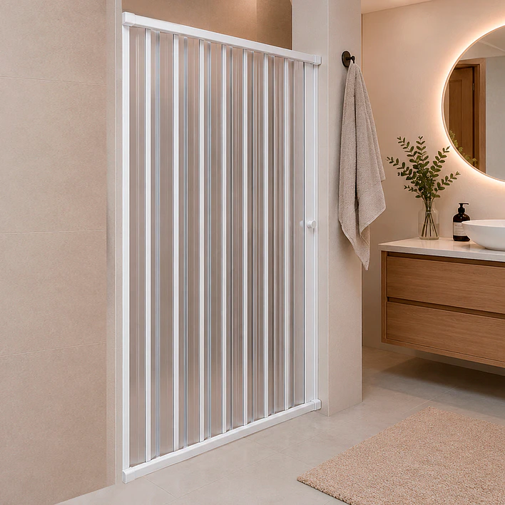Mampara Ajustable de Ducha Joytek Flexbok en PVC Blanco 130-145 cm *185 cm 6