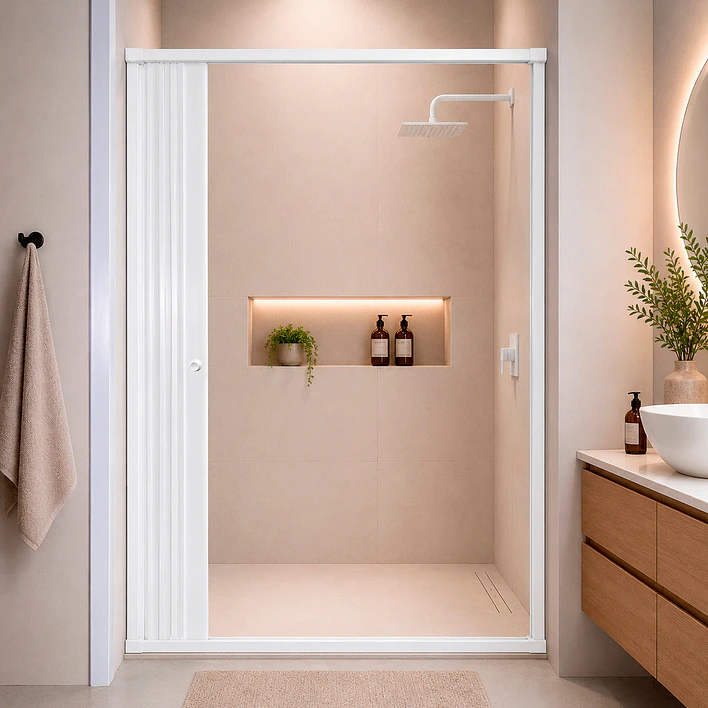 Mampara Ajustable de Ducha Joytek Flexbok en PVC Blanco 130-145 cm *185 cm 8