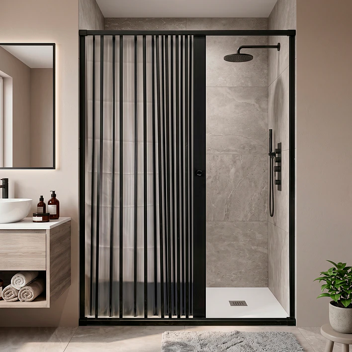 Mampara de Ducha Joytek Flexbok en PVC Negro 130-145 cm *185 cm 6