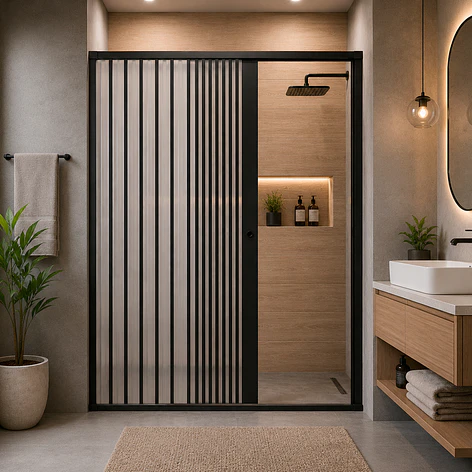 Mampara de Ducha Joytek Flexbok en PVC Negro 130-145 cm *185 cm 7