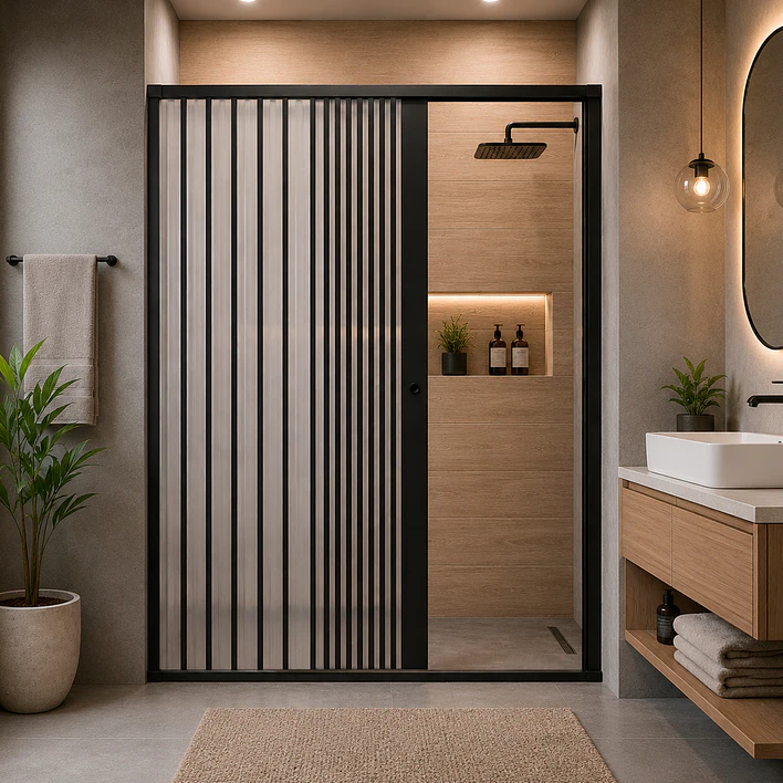 Mampara de Ducha Joytek Flexbok en PVC Negro 130-145 cm *185 cm 7