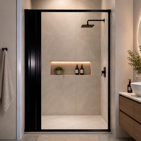 Mampara de Ducha Joytek Flexbok en PVC Negro 130-145 cm *185 cm 10