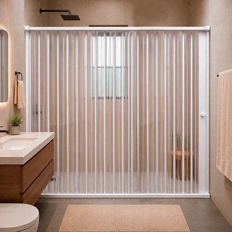 Mampara Ajustable de Ducha Joytek Flexbok en PVC Blanco 160-185 cm *185 cm 1