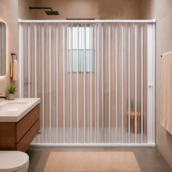 Mampara Ajustable de Ducha Joytek Flexbok en PVC Blanco 160-185 cm *185 cm 1