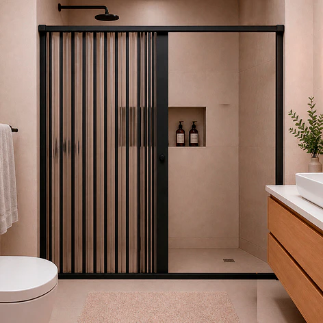Mampara Ajustable de Ducha Joytek Flexbok en PVC Negro 160-185 cm *185 cm 3
