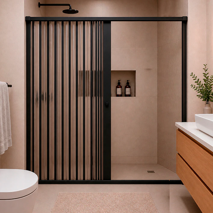 Mampara Ajustable de Ducha Joytek Flexbok en PVC Negro 160-185 cm *185 cm 3