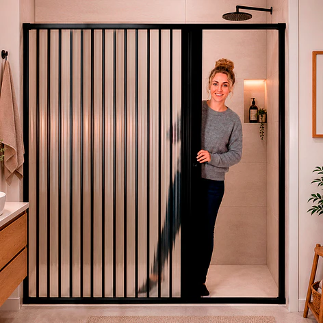 Mampara Ajustable de Ducha Joytek Flexbok en PVC Negro 160-185 cm *185 cm 2