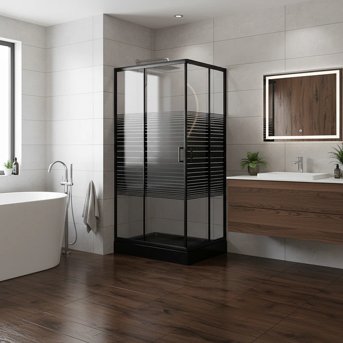 Shower Rectangular Strava Negro 110x70x198cm (Incluye Receptáculo) 4