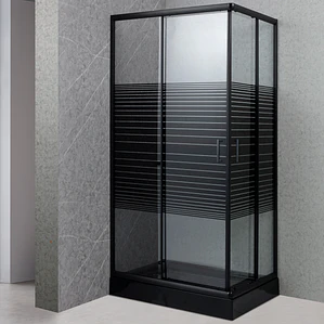 Shower Rectangular Strava Negro 110x70x198cm (Incluye Receptáculo)