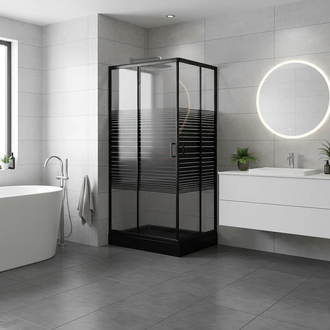 Shower Rectangular Strava Negro 110x70x198cm (Incluye Receptáculo) 6