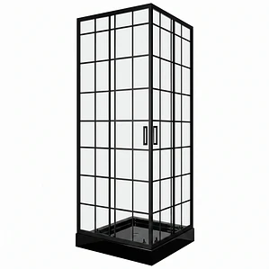 Shower Door Joytek Recto Cuadros Negros 70x70x198cm (Incluye Receptáculo)