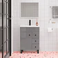Mueble Vanitorio Joytek Gris con Patas + Cubierta de Loza Plana 60x40x80 cm - Miniatura 2