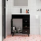 Mueble Vanitorio Joytek Negro con Patas + Cubierta de Loza Plana 60x40x80 cm - Miniatura 3
