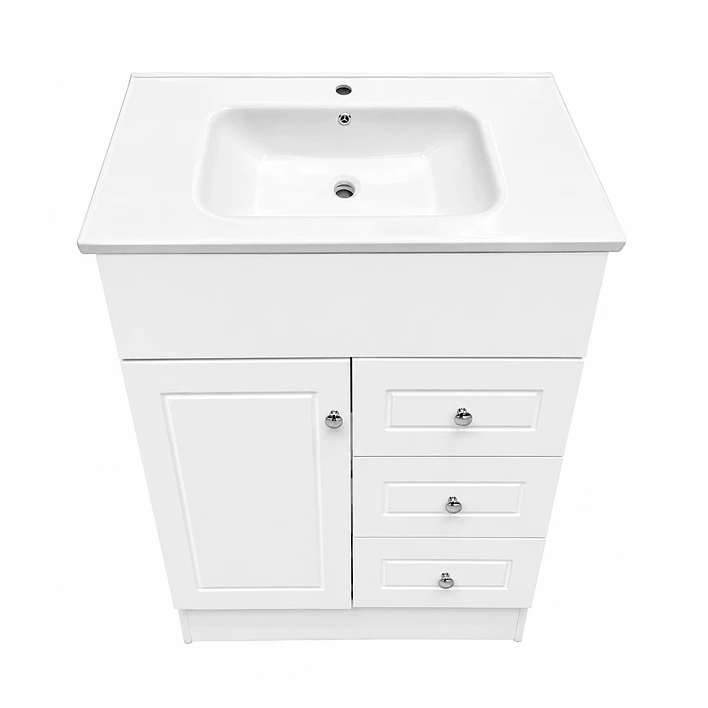 Mueble Vanitorio Joytek Blanco + Cubierta de Loza Plana 70x47x80 cm 6