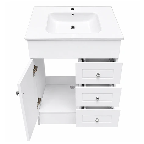 Mueble Vanitorio Joytek Blanco + Cubierta de Loza Plana 70x47x80 cm 8