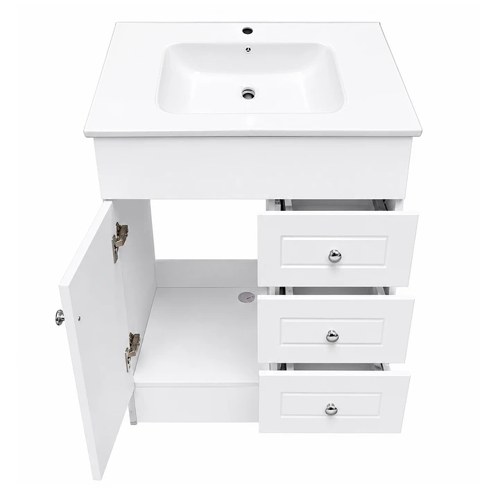 Mueble Vanitorio Joytek Blanco + Cubierta de Loza Plana 70x47x80 cm 8
