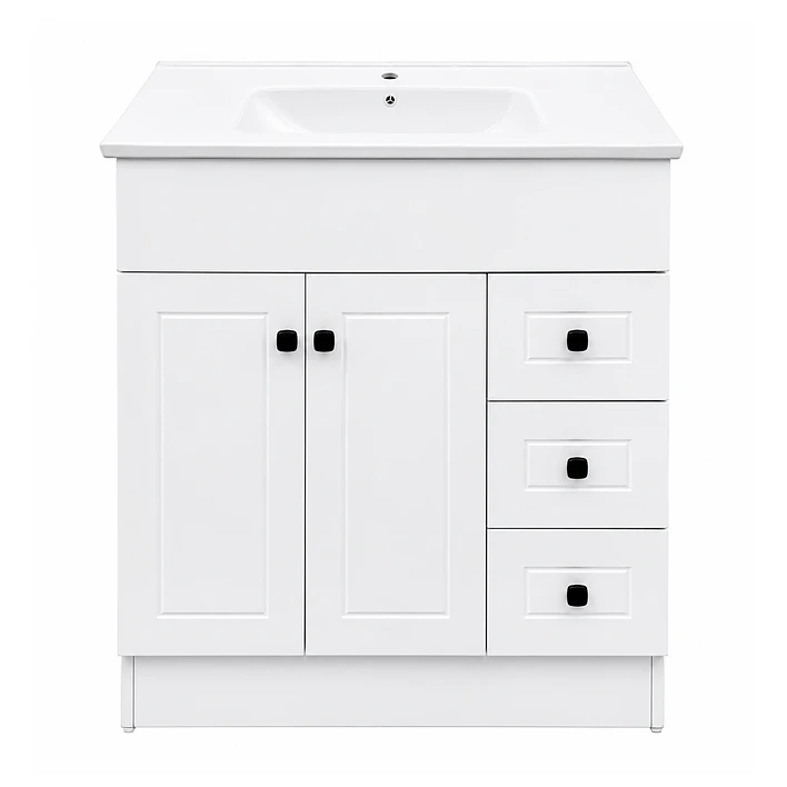 Mueble Vanitorio Joytek Blanco + Cubierta de Loza Plana 80x47x80 cm 1