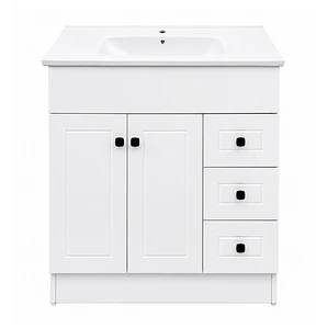 Mueble Vanitorio Joytek Blanco + Cubierta de Loza Plana 80x47x80 cm